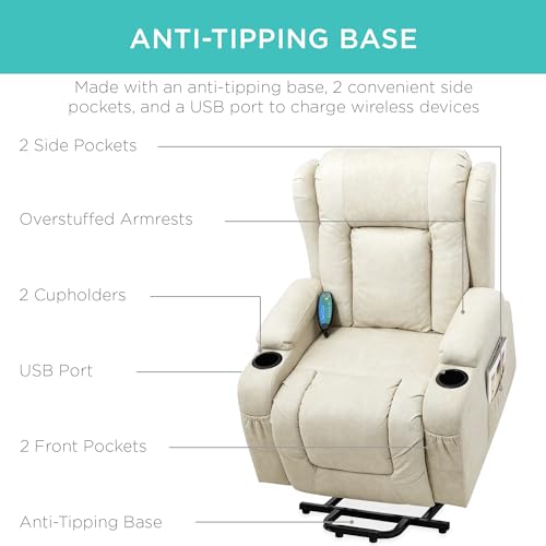 PU Leather Electric Power Lift Recliner Massage Chair with USB Port T94157