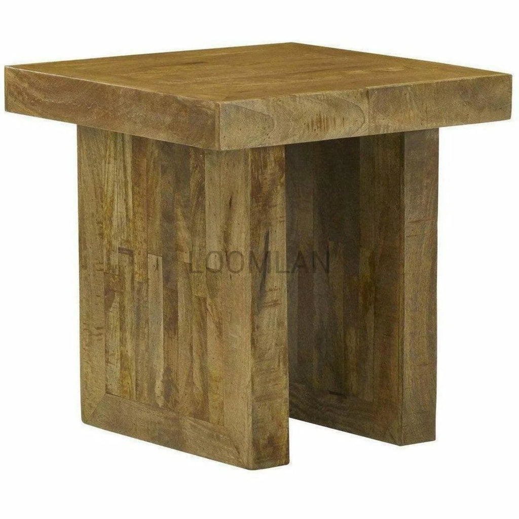Rustic Reclaimed Wood End Side Table O6757
