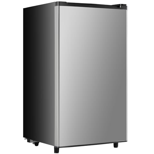 3.2 Cu.Ft Mini Fridge with Freezer Single Door Adjustable Thermostat Compact Fridge (Black) W122