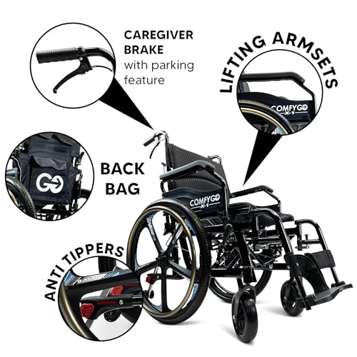 Black 17.5" Seat Width Self Propelled Wheelchair A346500