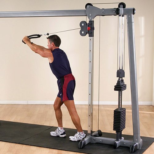 Black Cable Crossover Exercise Machine with Dual Weights Stack S429
