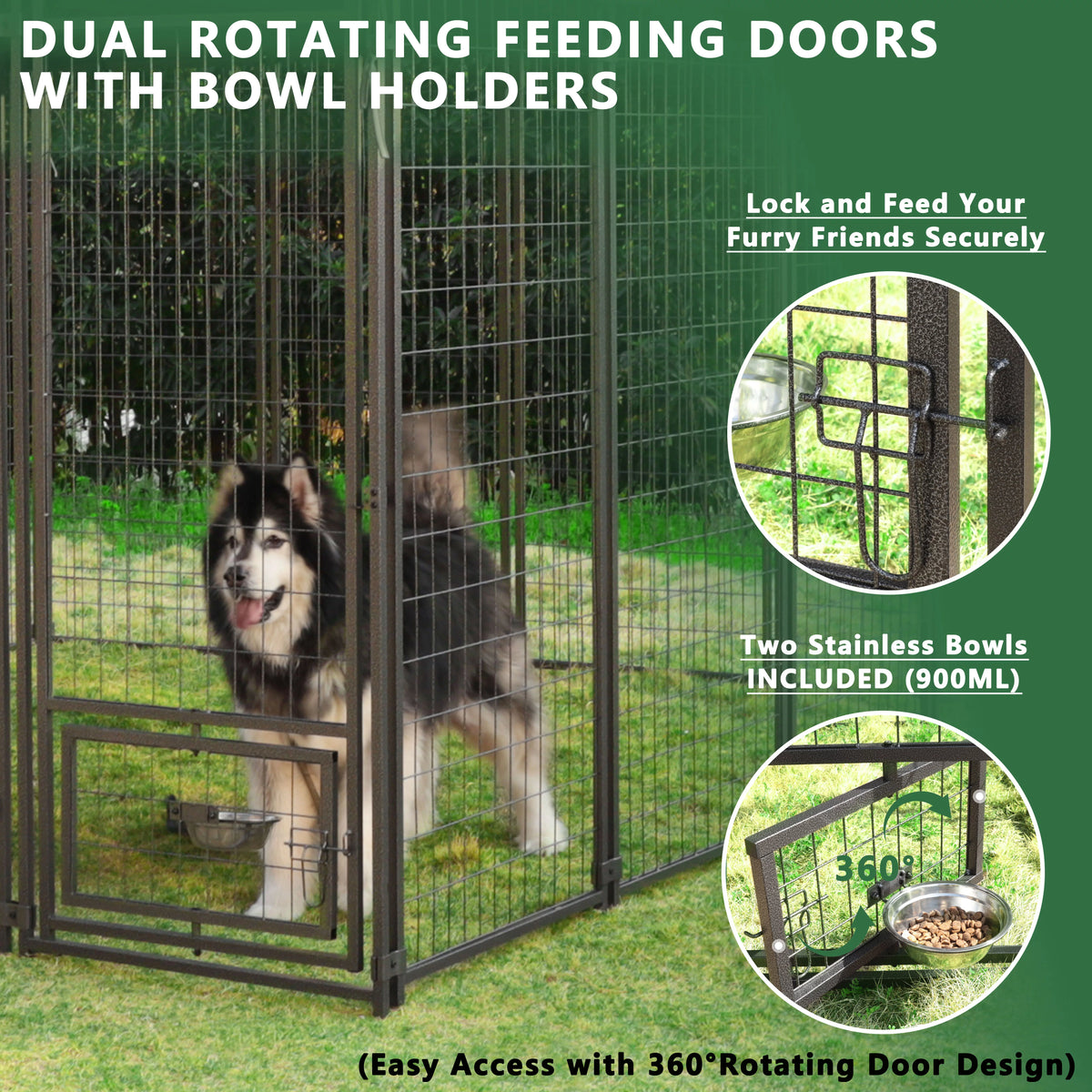 10x10 ft Outdoor Dog Kennel with Waterproof Canopy I242