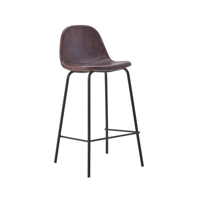 Brown Upholstered Counter Stool Set of 2 D2675