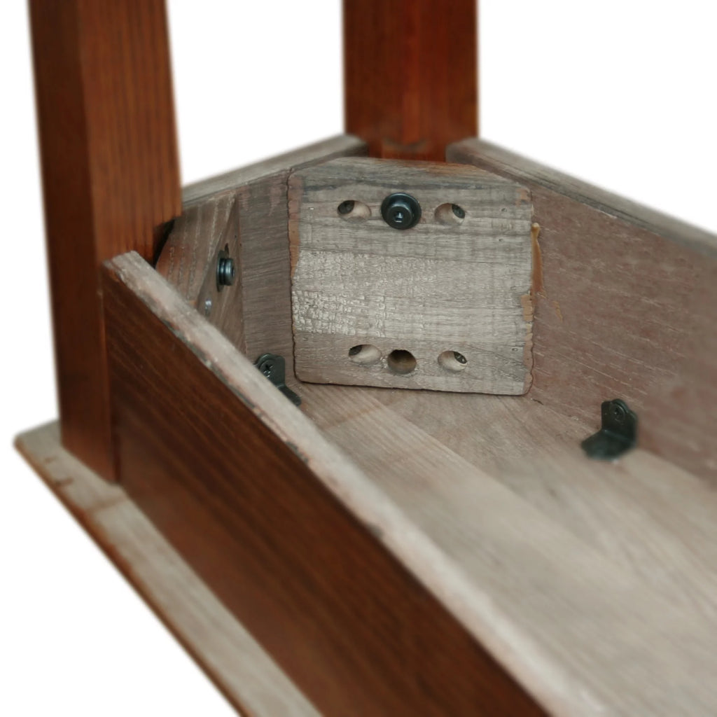 Medium Oak Wedge Table with Shelf Q2753
