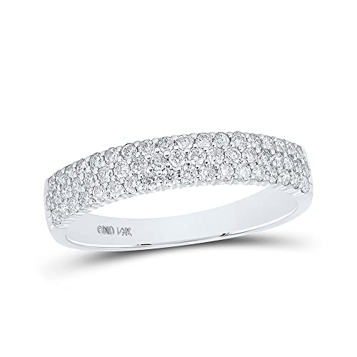 14kt White Gold Diamond Pave Band Ring Size 7 T855527