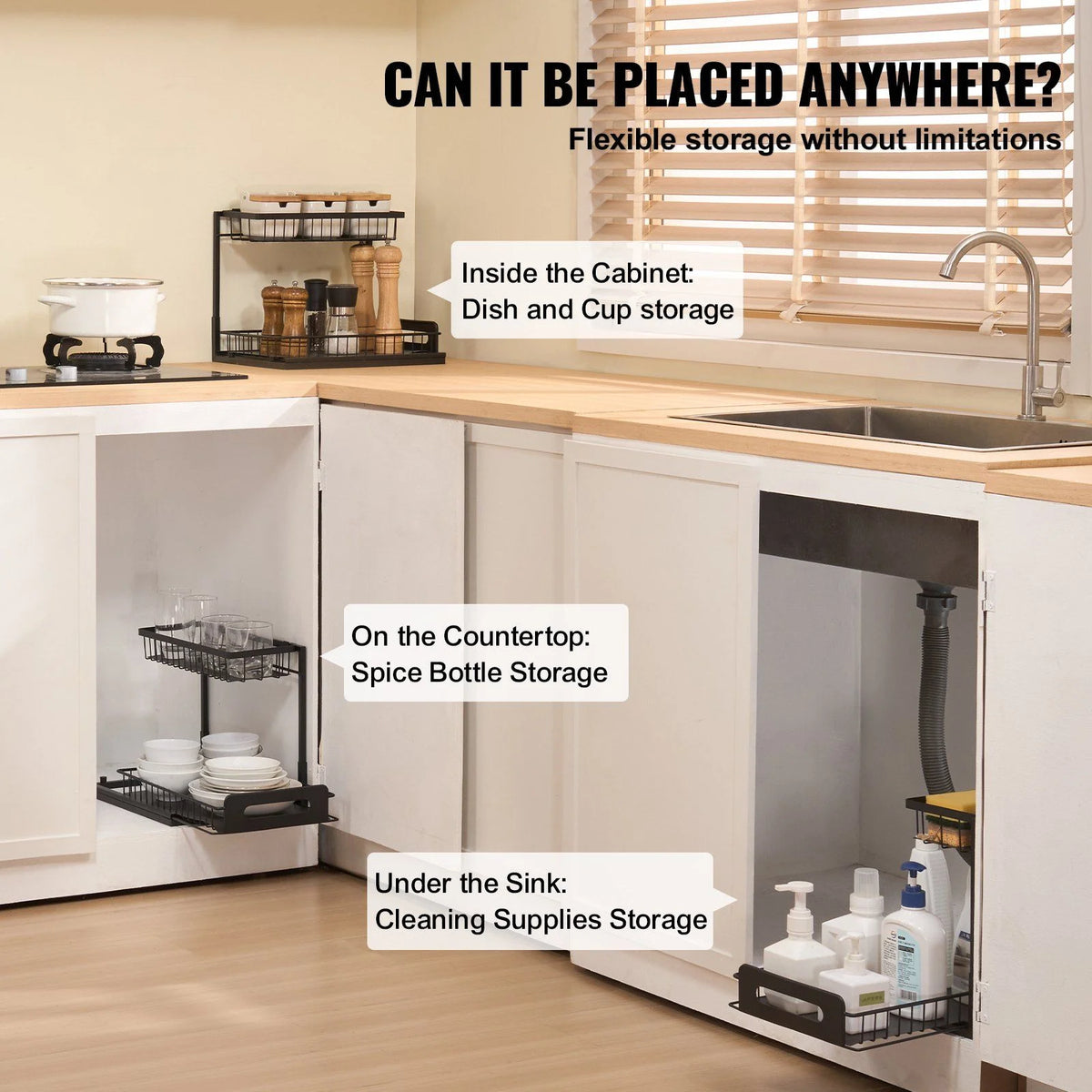 2-Tier Pull Out Cabinet Organizer A1468