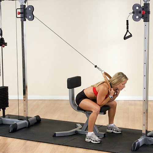 Black Cable Crossover Exercise Machine with Dual Weights Stack S429