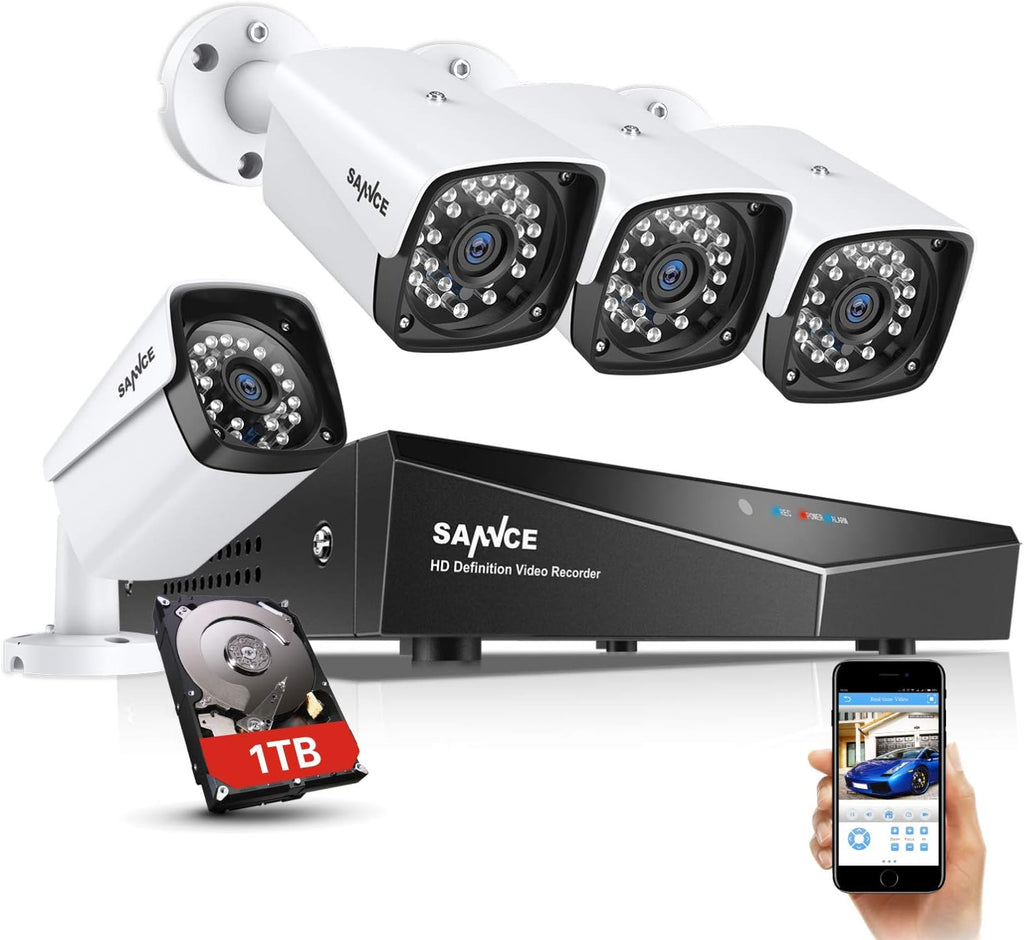 1080P 4 Pcs Security Camera System with 1TB Hard Drive B9558