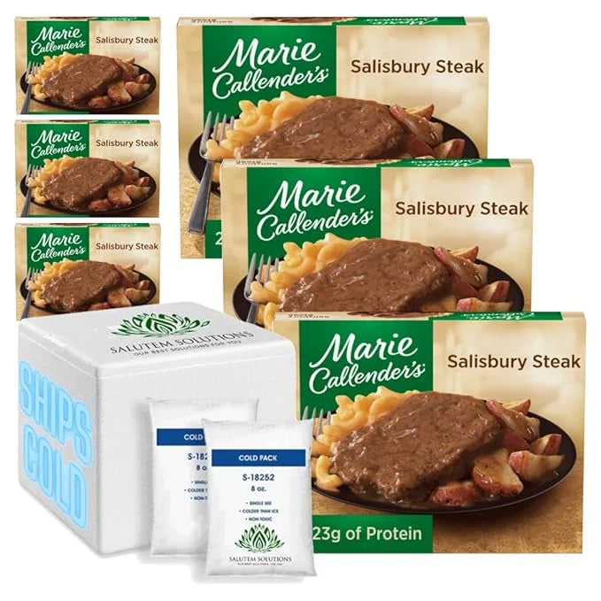 14 oz Salisbury Steak Frozen Dinner Pack of 6 N2897