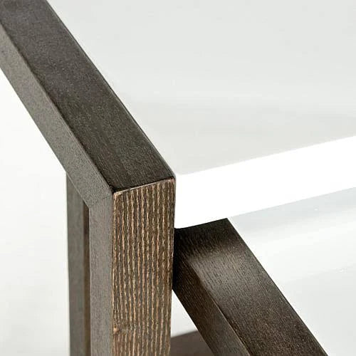 White Grey Lacquer Stacking Table K56187
