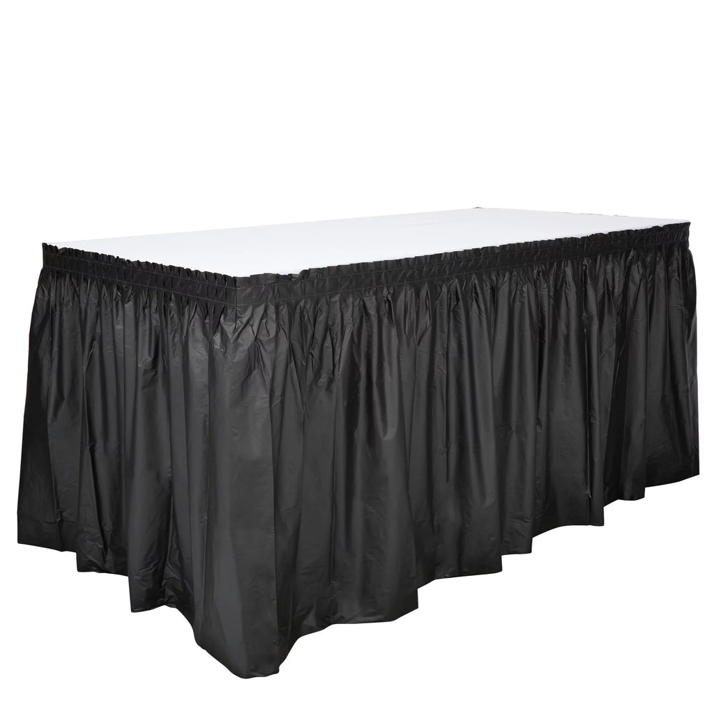 Black 6-Pack Table Skirt for Rectangle Tables G527