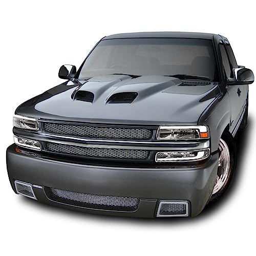 Compatible With Chevy Silverado Suburban Tahoe LED Strip Bar Black Housing Headlights With Signal Bumper Lamps Amber Reflector 4-Pieces C668358