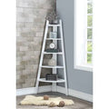 White Wood Corner Bookcase D263442