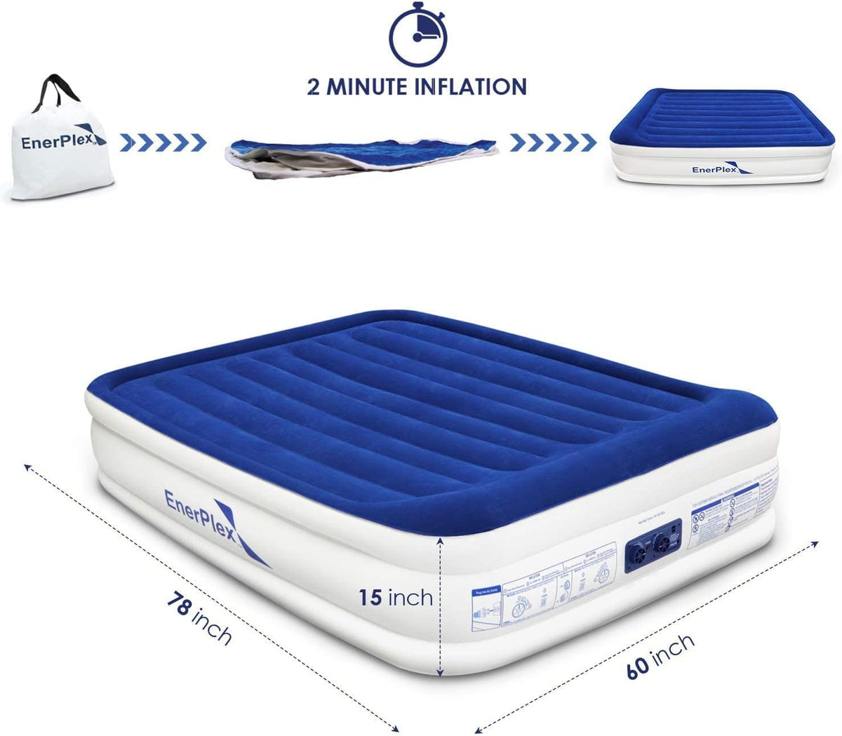 Queen Air Mattress with Built-in Dual Pump Y65687