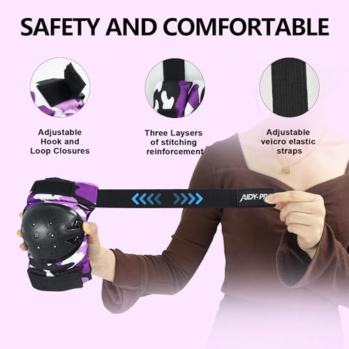 Blue Kids Knee Pads and Elbow Pads Protective Gear Set K7558