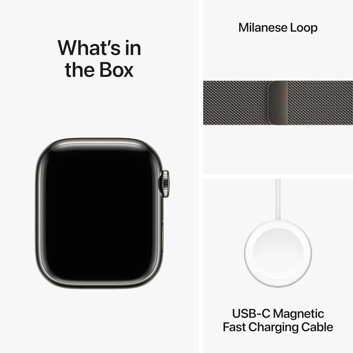 Graphite Stainless Steel Smartwatch with Milanese Loop Z493709