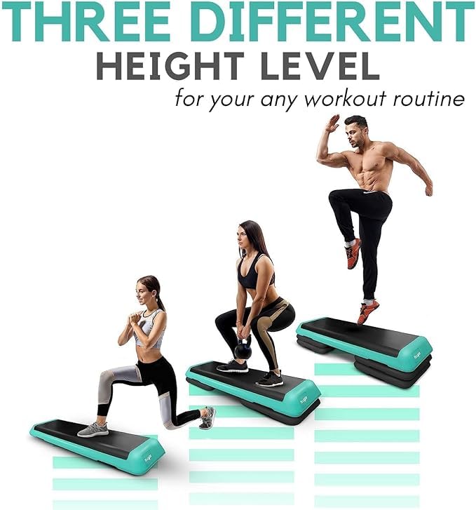 Adjustable Aerobic Exercise Step Platform with 4 Risers F407