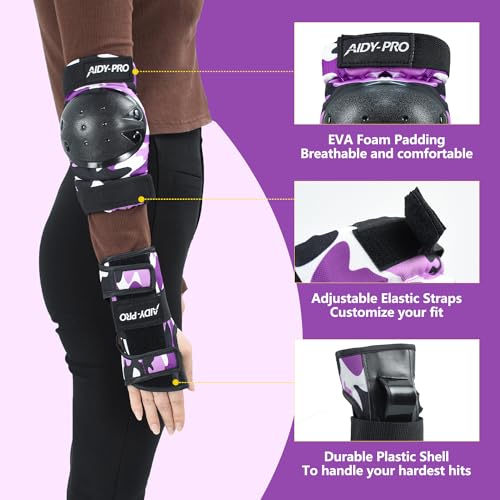 Blue Kids Knee Pads and Elbow Pads Protective Gear Set K7558