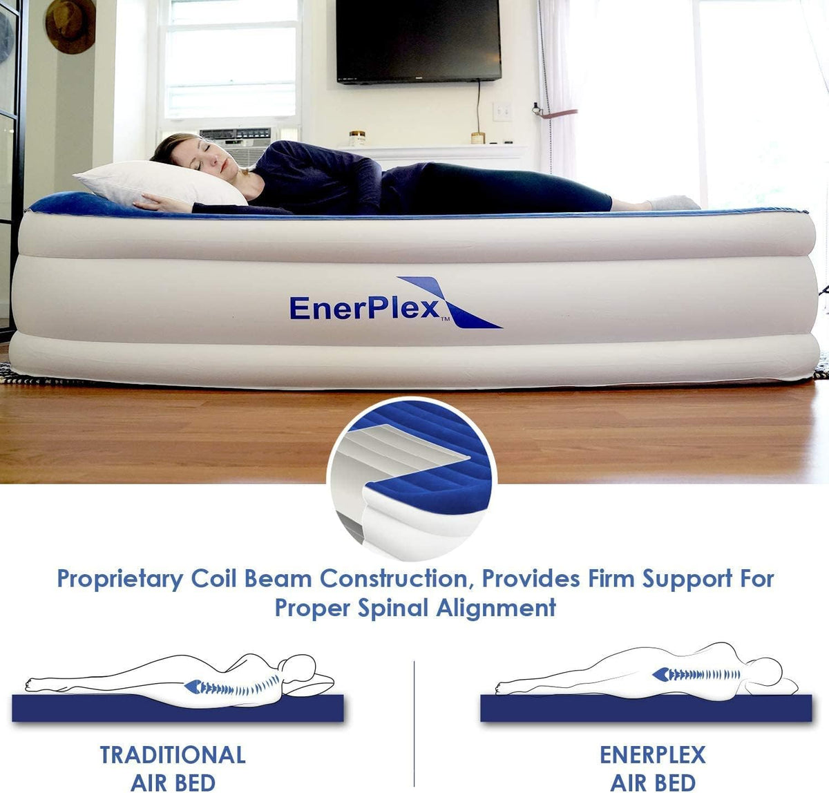 Queen Air Mattress with Built-in Dual Pump Y65687