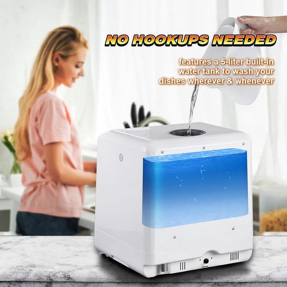 Portable Countertop Dishwasher with Cup and Faucet Adapter B127