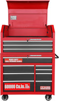 Black/Red 41-Inch 11 Drawers Heavy-Duty Steel Tool Chest and Cabinet S458