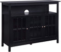 White TV Stand with Storage Cabinets and Shelf K817