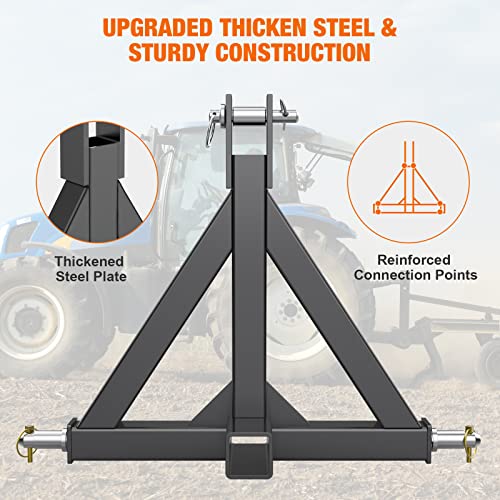 2" Orange Trailer Hitch Receiver for Category 1 Tractors H23061