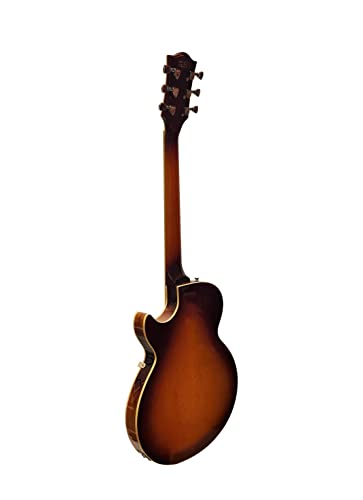 Tobacco Sunburst Jazz Solid Hollow-Body Electric Guitar K39966