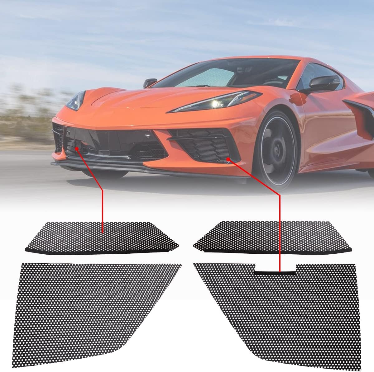 Black Aluminum Car Radiator Grille Vent Set L310