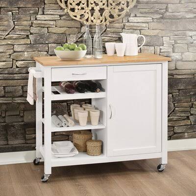 Kitchen Cart with Solid Wood Top Q5707