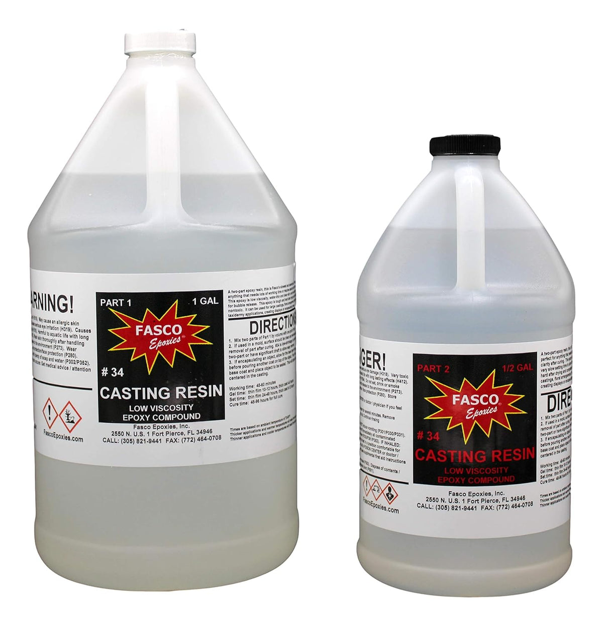 Crystal Clear Casting Epoxy Resin, Deep Pour Epoxy, 1.5 Gallon Kit L908
