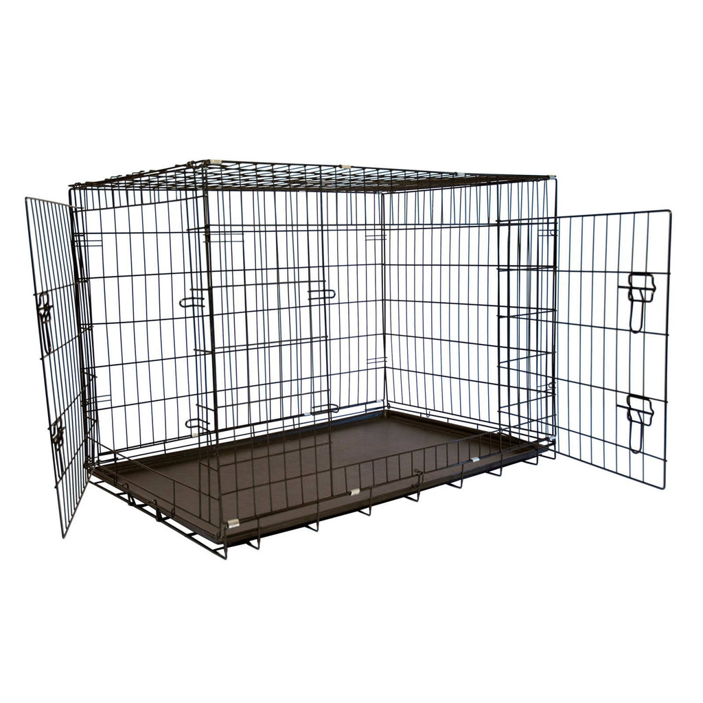 Foldable Double Door Pet Crate with Divider J9464
