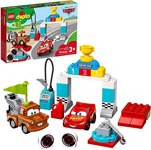 LEGO DUPLO Cars Lightning McQueen's Race Day 10924 Toddler Toy with Lightning McQueen and Mater (42 Pieces) O397