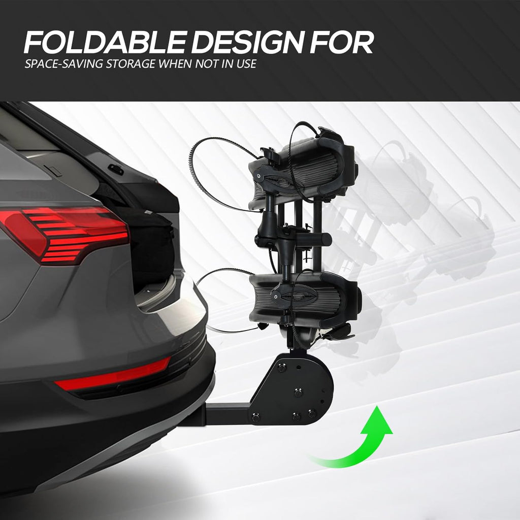 2" Hitch EBike Rack with Ramp, 200 LBS Capacity Foldable Platform Q307