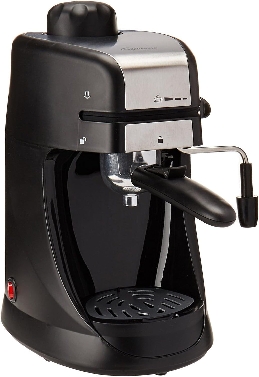 Stainless Steel/Black 4-Cup Espresso and Cappuccino Machine F12486