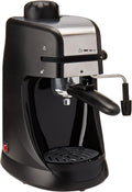 Stainless Steel/Black 4-Cup Espresso and Cappuccino Machine F12486