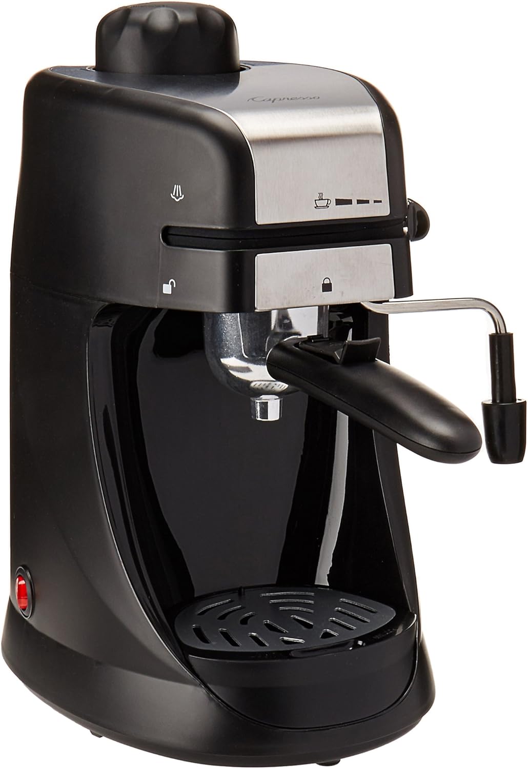 Stainless Steel/Black 4-Cup Espresso and Cappuccino Machine F12486