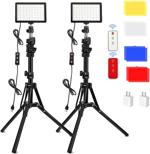2 Pack 70 LED Video Light with Tripod Stand X628752