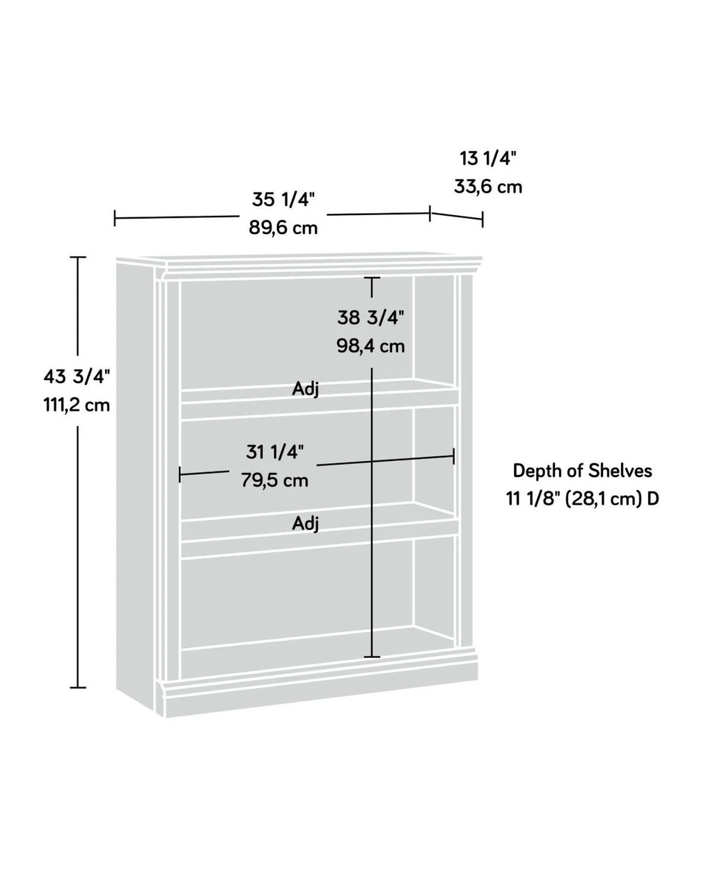 3-Shelf Bookcase N30906
