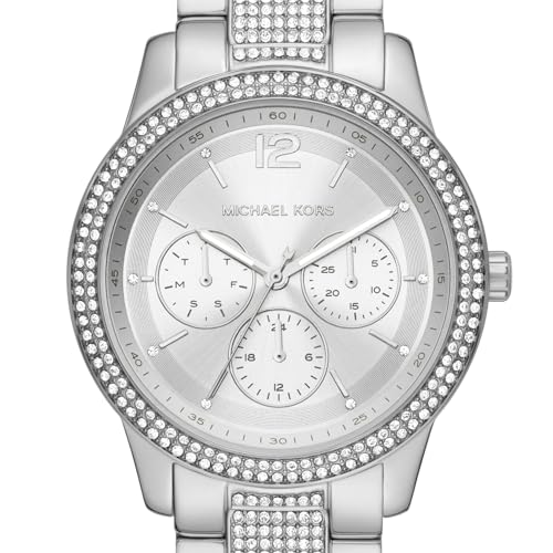 Stainless Steel and Pavé Crystal Multifunction Watch F410113