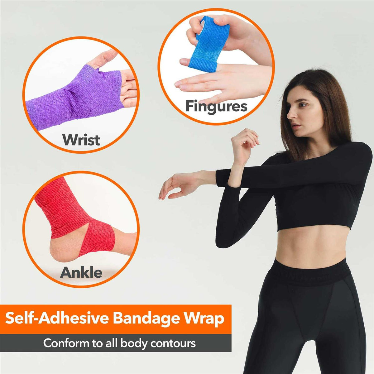 2 inch x 5 Yards Non-Woven Self Adhesive Bandage Wrap K656198