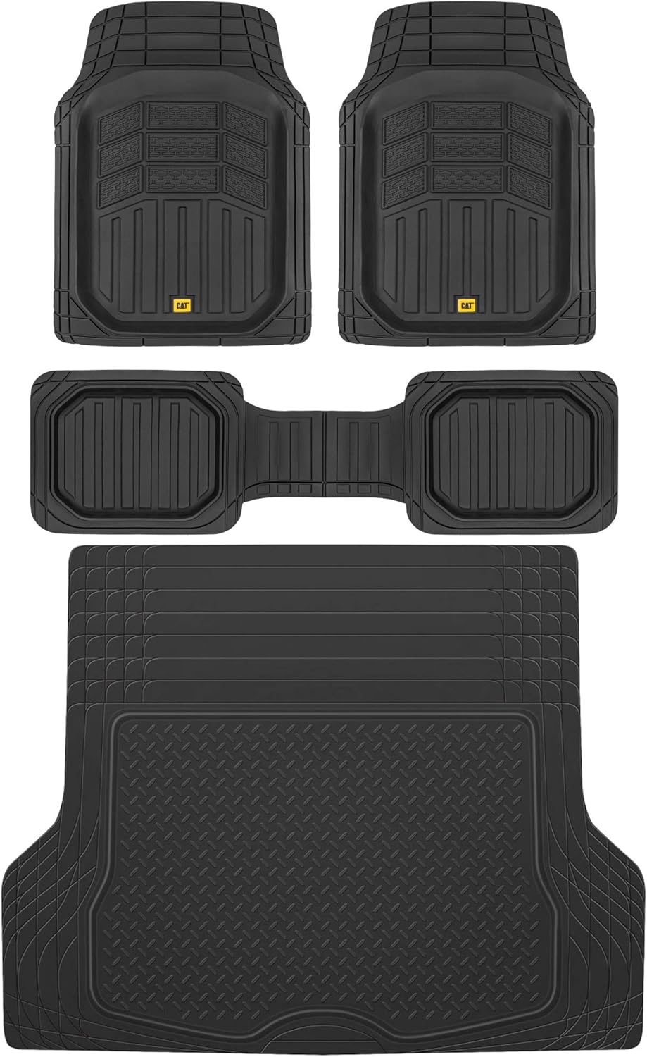 3-Piece Rubber Car Floor Mats with Cargo Liner H570