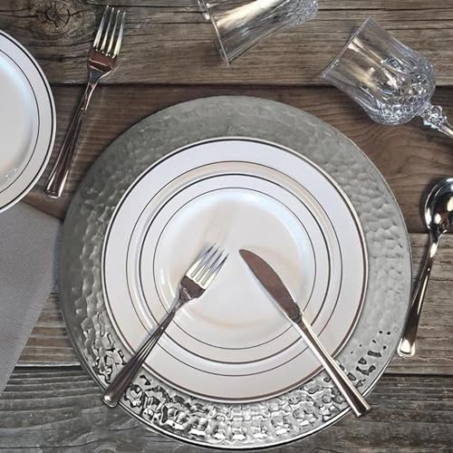 13-Inch Stainless Steel Gold Charger Plates Set of 6 E4963