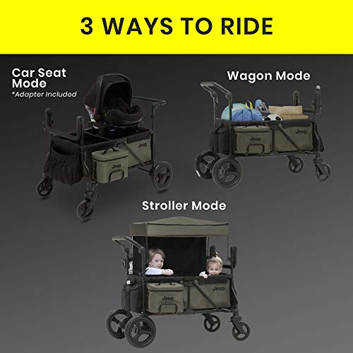Black/Green Stroller Wagon with Cooler Bag and Parent Organizer S314985