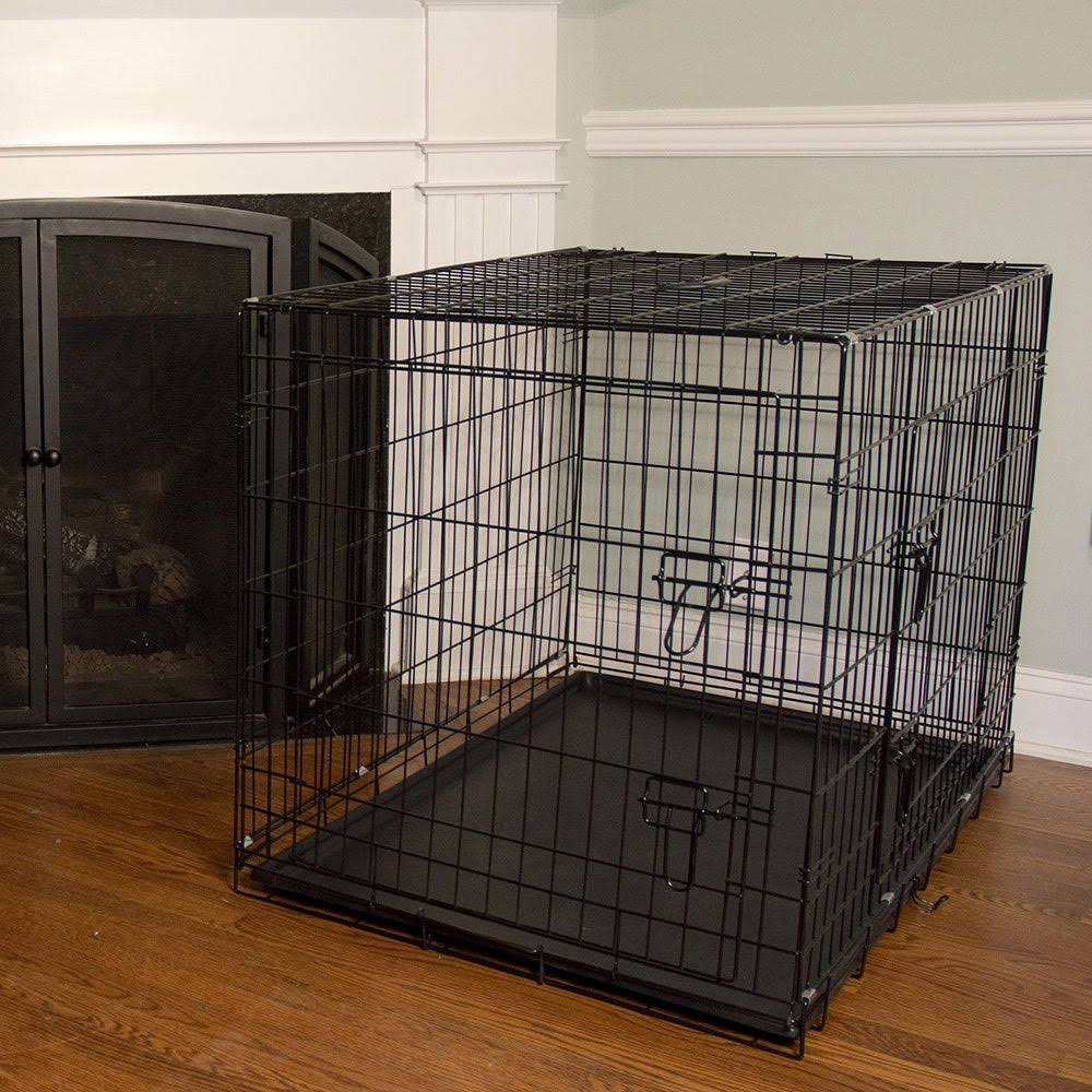 Foldable Double Door Pet Crate with Divider J9464