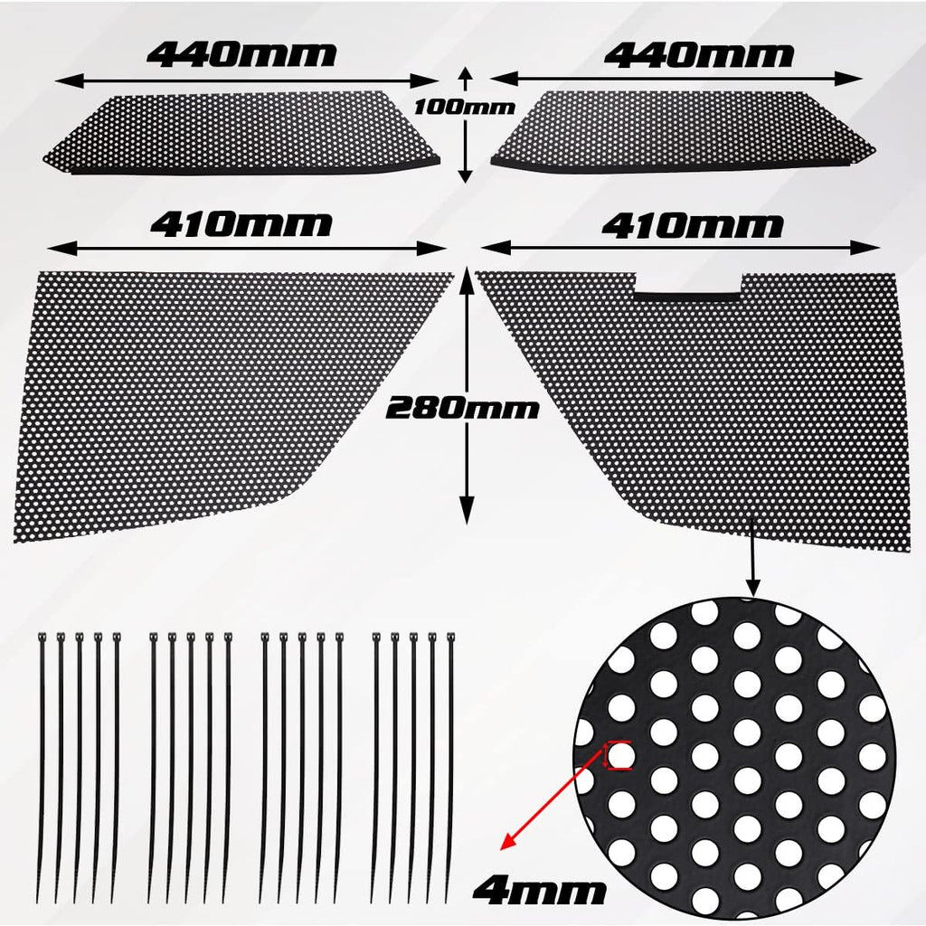 Black Aluminum Car Radiator Grille Vent Set L310