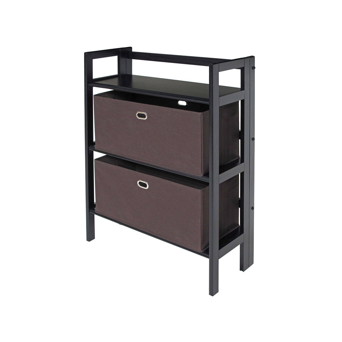 3-Pc Set Folding Bookcase with Fabric Basket E40916