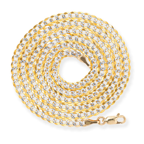 10k Yellow Gold Solid 4mm Cuban Chain Pendant Necklace 16" - 30" Y3216