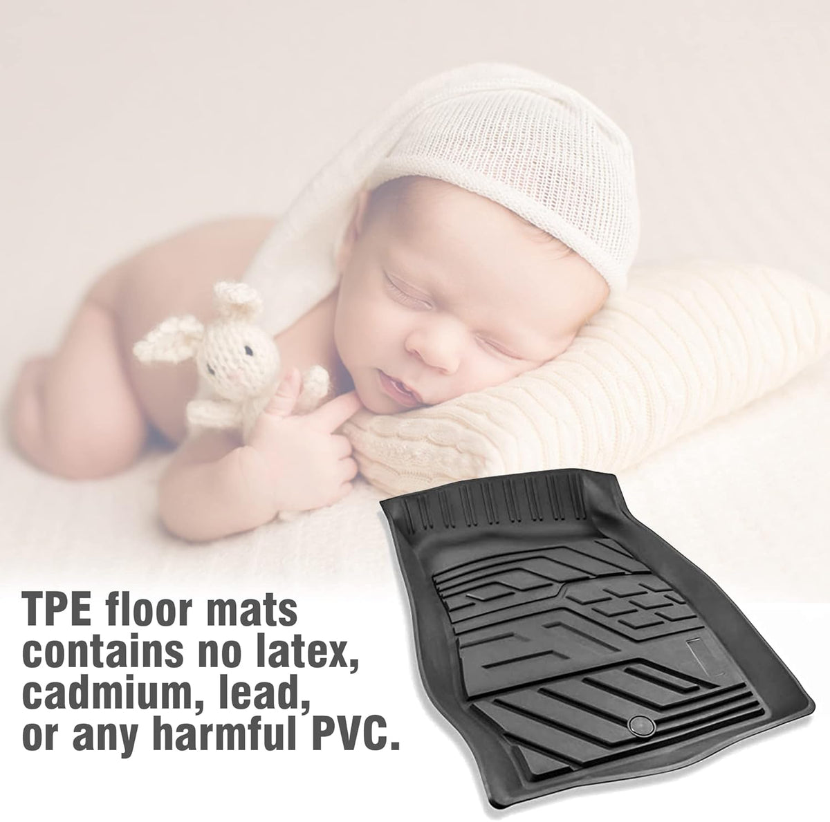 Black TPE All Weather Floor Liners Y502