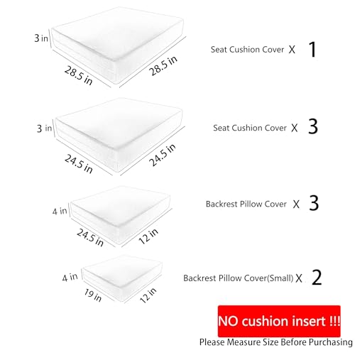 9p Waterproof Taupe Patio Cushion Covers O86118